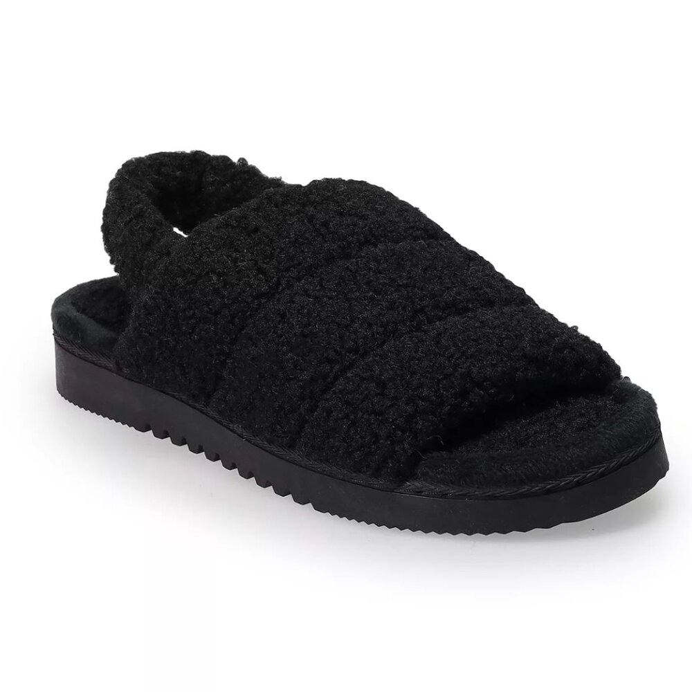 Sonoma Goods For Life® Plush Sherpa Women's Slide Slippers XL (9-10) NWT